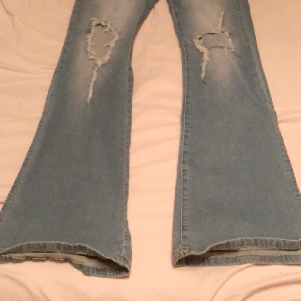 Vibe & Rant Flare Bottom High Rise Jeans - Picture 2 of 8